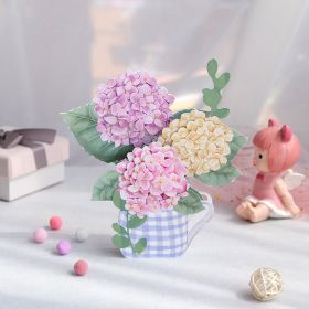 1pc Pop Up Greeting Card For Mother's Day; 3D Hydrangea Flower Paper Carving Ornament; Creative Birthday Wishing Handmade Gift; Thanksgiving Wish