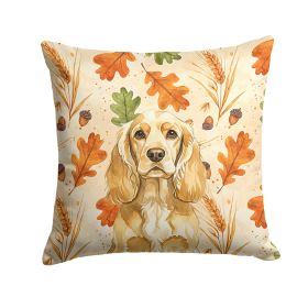 Buff Cocker Spaniel Heirloom Fall Throw Pillow Decorative Indoor Outdoor Accent Cushion for Couch, Bed or Patio, 18Hx18W