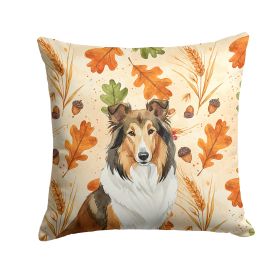 Sable Collie Heirloom Fall Throw Pillow Decorative Indoor Outdoor Accent Cushion for Couch, Bed or Patio, 18Hx18W