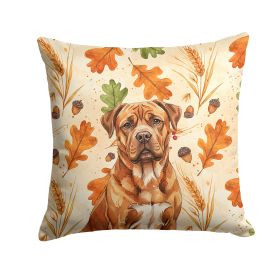 Mahogany Dogue de Bordeaux Heirloom Fall Throw Pillow Decorative Indoor Outdoor Accent Cushion for Couch, Bed or Patio, 18Hx18W