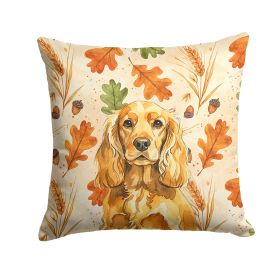Golden English Cocker Spaniel Heirloom Fall Throw Pillow Decorative Indoor Outdoor Accent Cushion for Couch, Bed or Patio, 18Hx18W