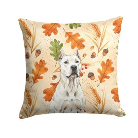 Dogo Argentino Heirloom Fall Throw Pillow Decorative Indoor Outdoor Accent Cushion for Couch, Bed or Patio, 18Hx18W