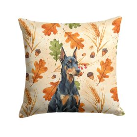 Doberman Pinscher Heirloom Fall Throw Pillow Decorative Indoor Outdoor Accent Cushion for Couch, Bed or Patio, 18Hx18W