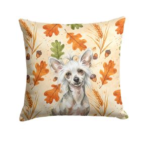 Hairless Mottled Pattern Chinese Crested Heirloom Fall Throw Pillow Decorative Indoor Outdoor Accent Cushion for Couch, Bed or Patio, 18Hx18W