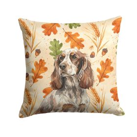 Liver Roan English Cocker Spaniel Heirloom Fall Throw Pillow Decorative Indoor Outdoor Accent Cushion for Couch, Bed or Patio, 18Hx18W