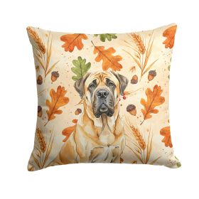 Fawn English Mastiff Heirloom Fall Throw Pillow Decorative Indoor Outdoor Accent Cushion for Couch, Bed or Patio, 18Hx18W