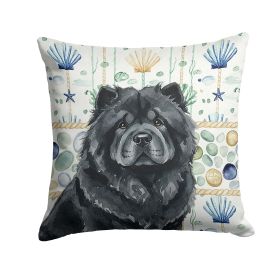 Black Chow Chow Coastal Sea Glass Throw Pillow Decorative Indoor Outdoor Accent Cushion for Couch, Bed or Patio, 18Hx18W