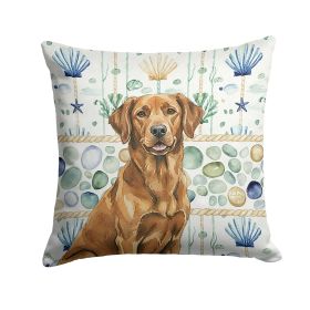 Chesapeake Bay Retriever Coastal Sea Glass Throw Pillow Decorative Indoor Outdoor Accent Cushion for Couch, Bed or Patio, 18Hx18W