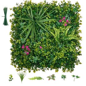 Artificial Plant Wall, 16PCS 20 x 20 in Artificial Boxwood Panels, Greenery Backdrop Privacy Hedge Fence with Sun Protection