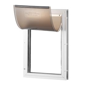 Pet Door, 13.27" x 20.04" Aluminum Frame with Lock and Flap System, Weatherproof Doggy Door, Easy to Install in Interior or Exterior Doors