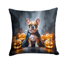French Bulldog Puppy Halloween Throw Pillow Machine Washable, Indoor Outdoor Decorative Pillow for Couch, Bed or Patio, 18Hx18W