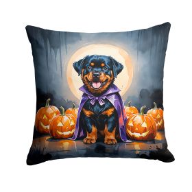 Rottweiler Puppy Halloween Throw Pillow Machine Washable, Indoor Outdoor Decorative Pillow for Couch, Bed or Patio, 14Hx14W