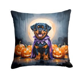 Rottweiler Puppy Halloween Throw Pillow Machine Washable, Indoor Outdoor Decorative Pillow for Couch, Bed or Patio, 18Hx18W