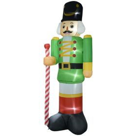 11.8' Inflatable Green Walnut Soldier w/ White LED Lights, Blow-Up Outdoor Display for Party (Option: Green-270x160x350 mm)