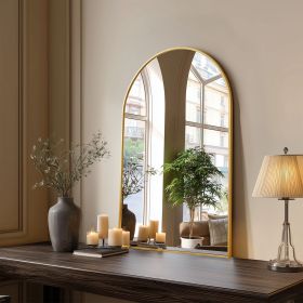 Bathroom Wall Mirror, Metal Frame Vanity Mirror for Bedroom, Entryway, Living Room (Color: golden, size: 30"L x 20"W)