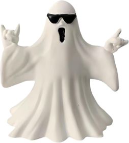 Halloween Ghost Figurine - Spooky Resin Ghost Statue, Funny Cute Ghost Ornaments for Halloween Decorations, Porch and Indoor Home Office Desk Dec (Color: Rock Music Ghost)